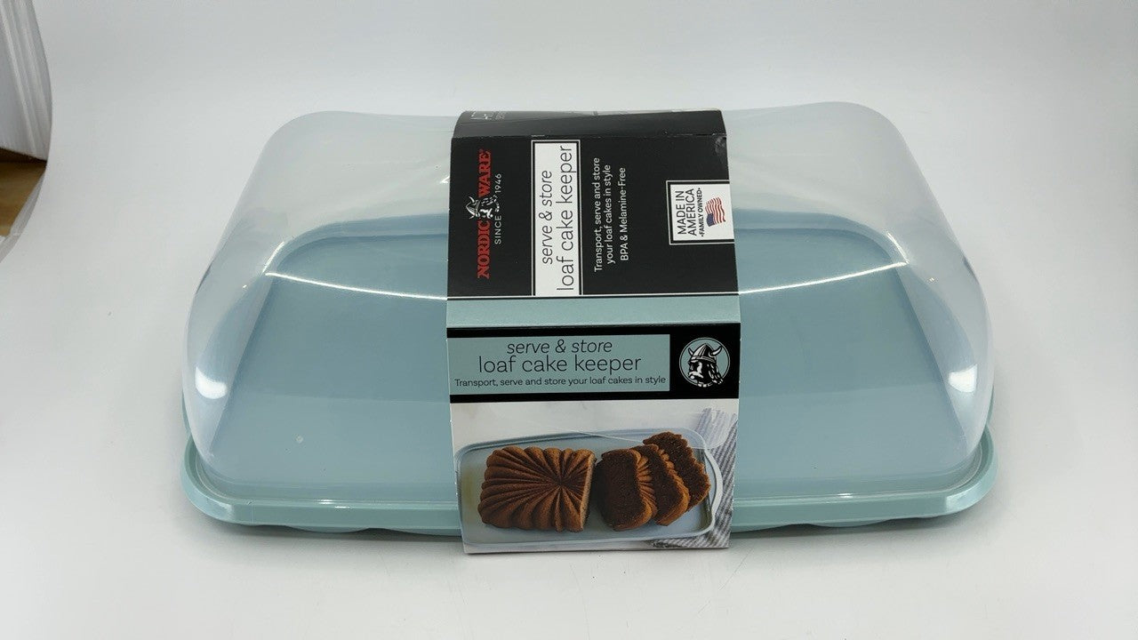 Nordic Ware Loaf Cake Keeper, Blue,12.8"L x 7.3"W x 4.6"H