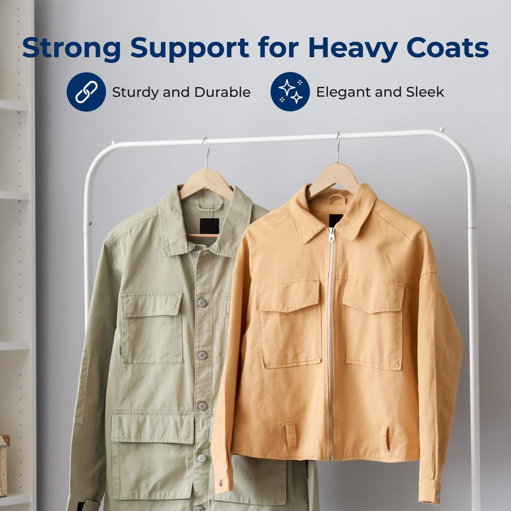 Natural Wood Coat Hangers, 10-Pack, 360° Swivel Hook, Space Saving