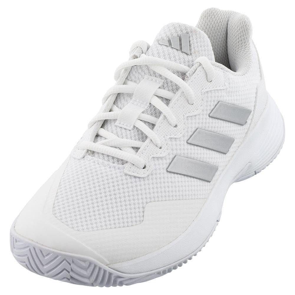 adidas Women's GameCourt 2 Sneaker, White/Silver Metallic/White, 6.5