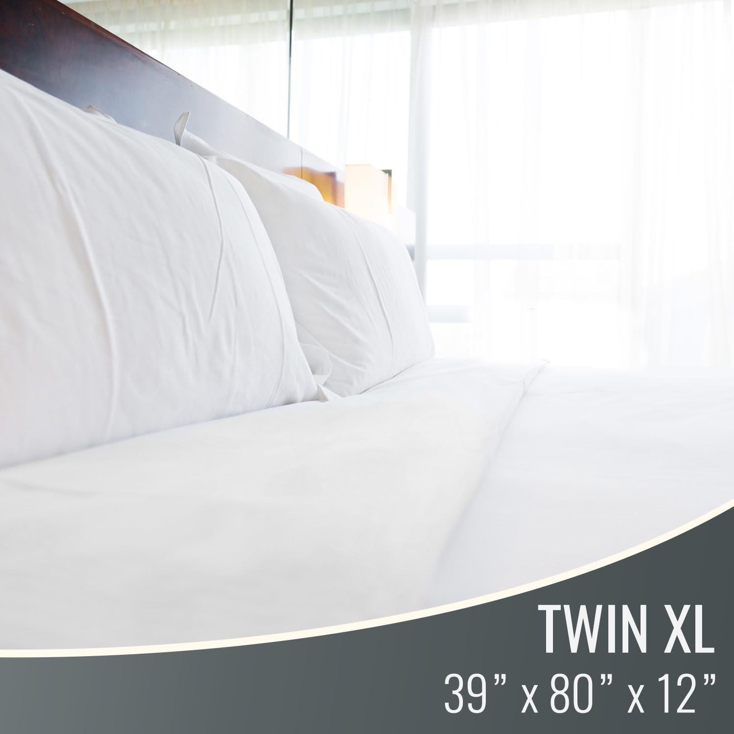 Durable Twin XL Zippered Mattress Cover, Waterproof for College Dorms