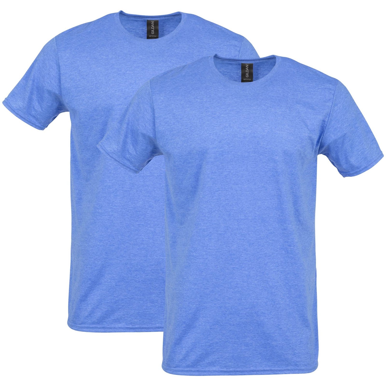 2-Pack Gildan G64000 Softstyle Cotton T-Shirts, Large, Heather Royal
