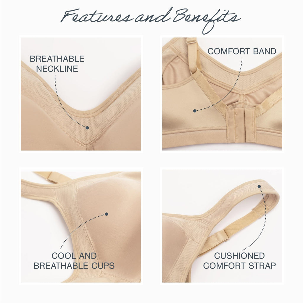 Playtex 18 Hour Wireless Bra, Seamless T-Shirt Style, 40DDD, Nude