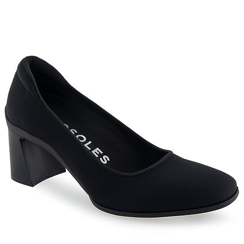 Aerosoles Casta Mid Heeled Pump, Black Stretch, 7.5W