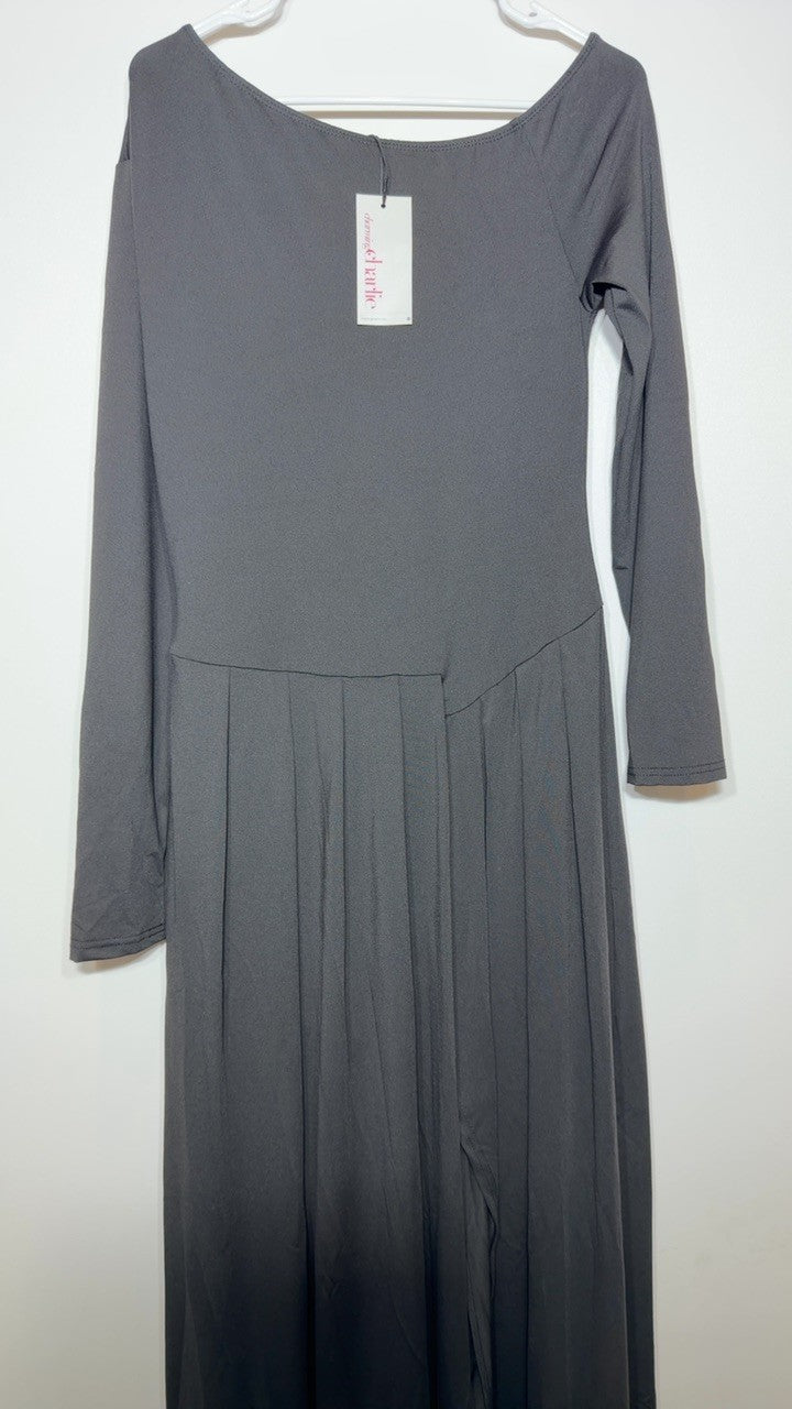 Ruched One Shoulder Long Sleeve Dress