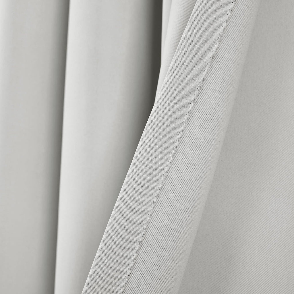 Insulated Blackout Curtain Panels, 52"W x 120"L, Light Gray, Modern Design