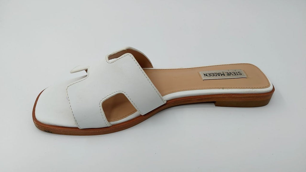 Steve Madden Women's Hadyn Sandal, White Leather, 7