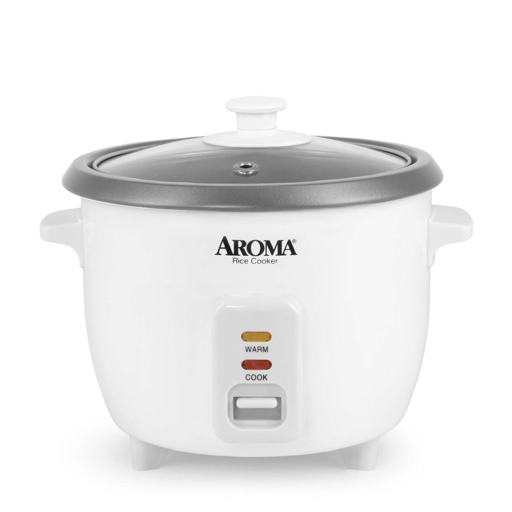 Aroma 6-Cup Rice Cooker, Auto Keep Warm, 1.5 Qt, White, ARC-363NG
