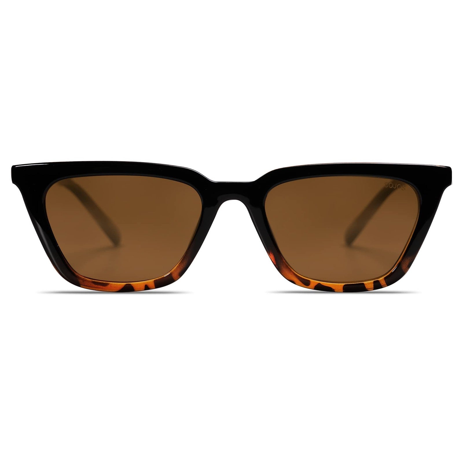 SOJOS Retro Polarized Narrow Square Sunglasses Women Tortoise/Brown