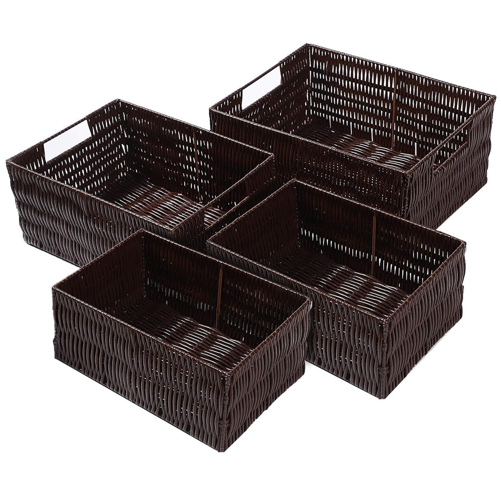 Coffee Storage Baskets Set of 4, Handmade, Waterproof, Organizing Bins