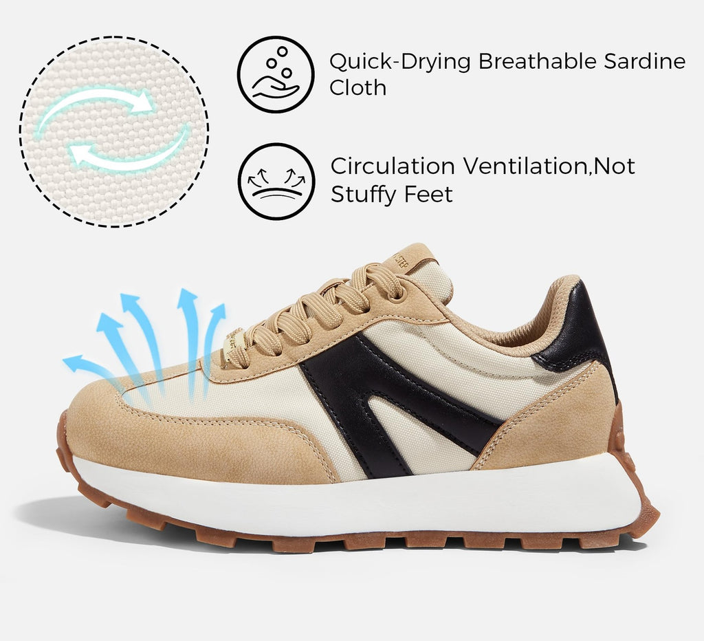 LUCKY STEP Women's Casual Trainers Platform Sneakers Size 8 B(M) US