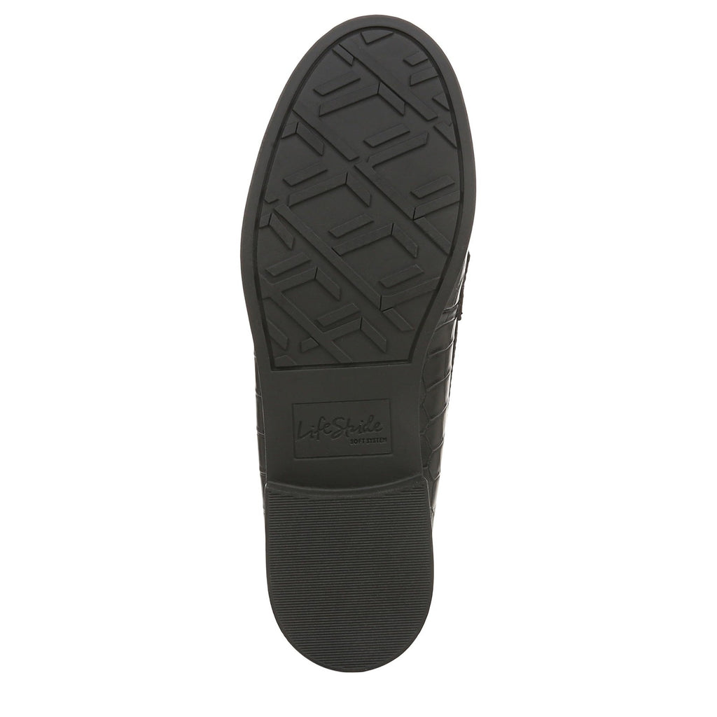 LifeStride Womens Sonoma 2 Slip On Loafers Black Croco 7.5 M