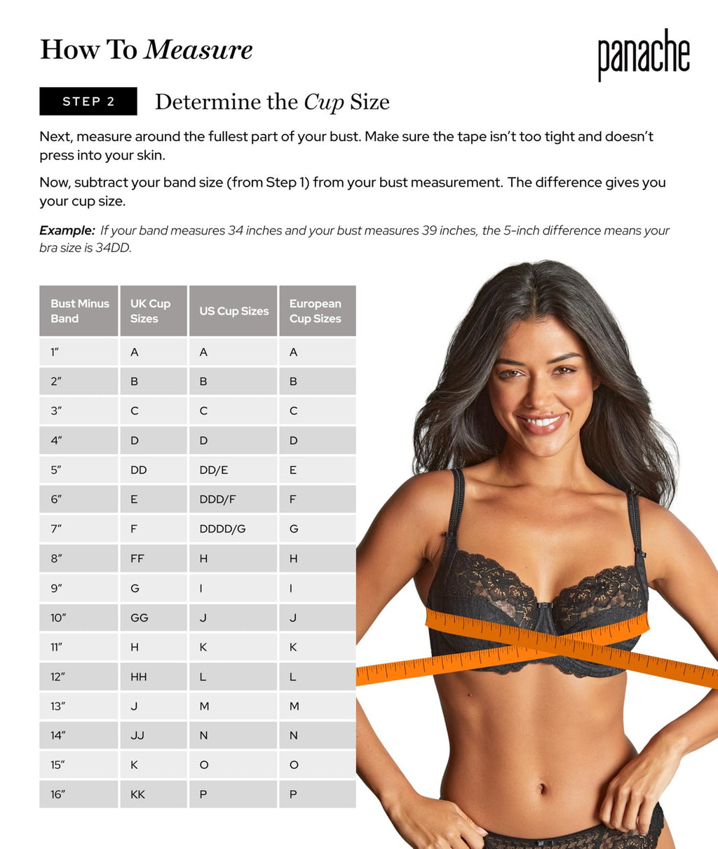 Champagne 32G Panache Cari Underwire Bra w/ Racerback & Swiss Embroidery