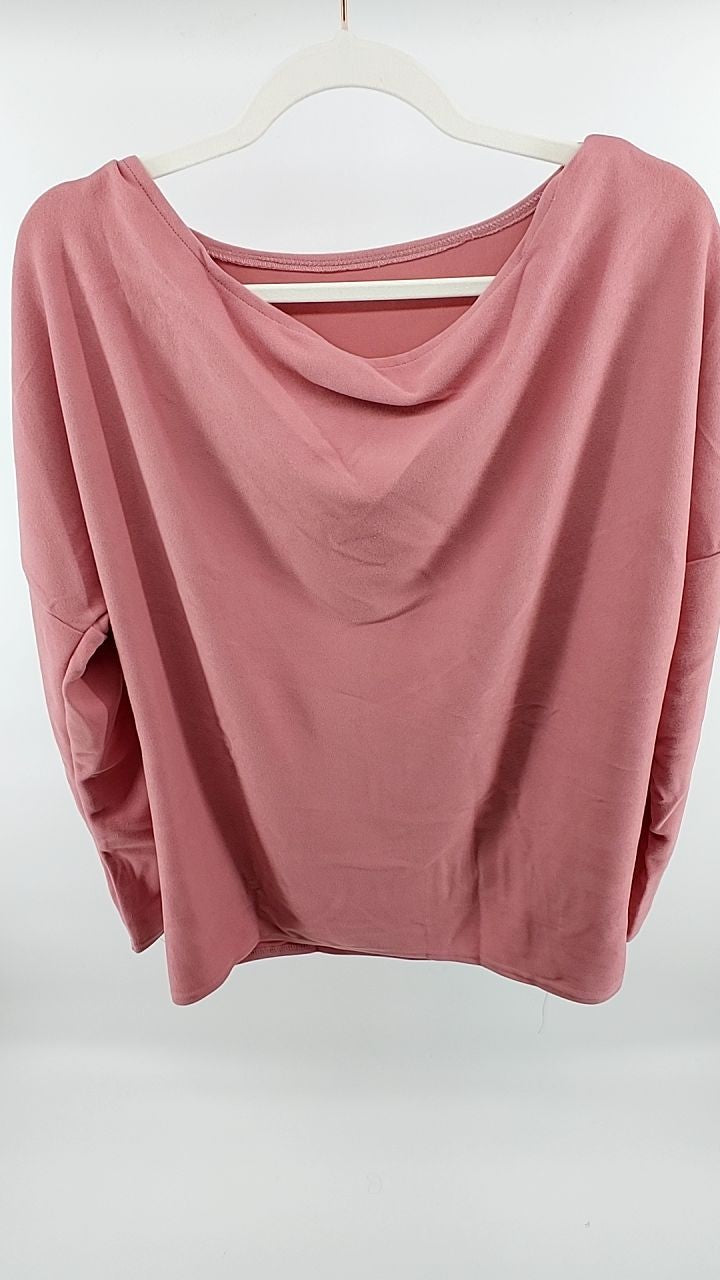 Full Size Cowl Neck Long Sleeve Top Plus Size