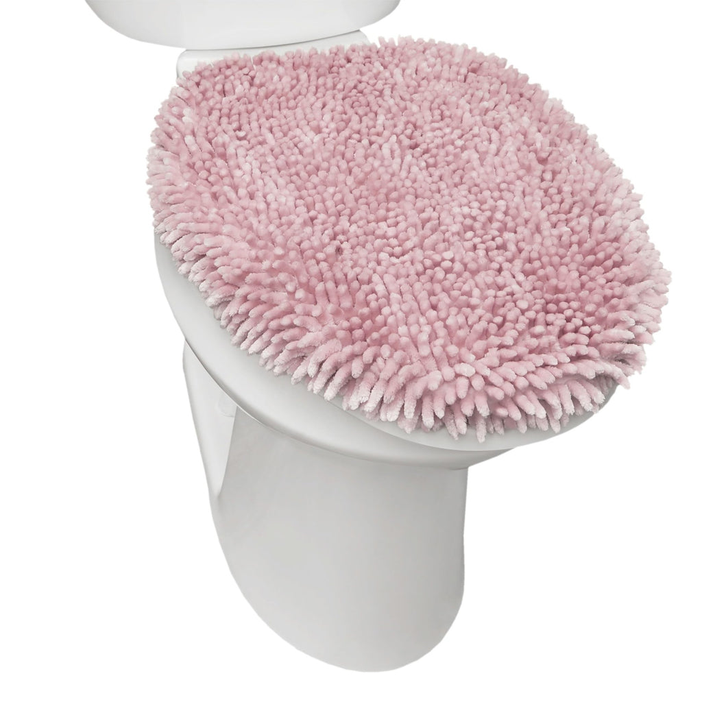 Machine Washable Toilet Lid Cover 18.5"x19.6" Blush Chenille