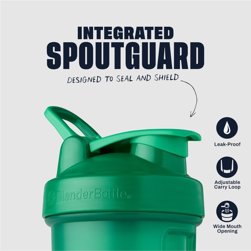 Emerald Green 20-Ounce BlenderBottle Classic V2 Shaker for Protein Shakes