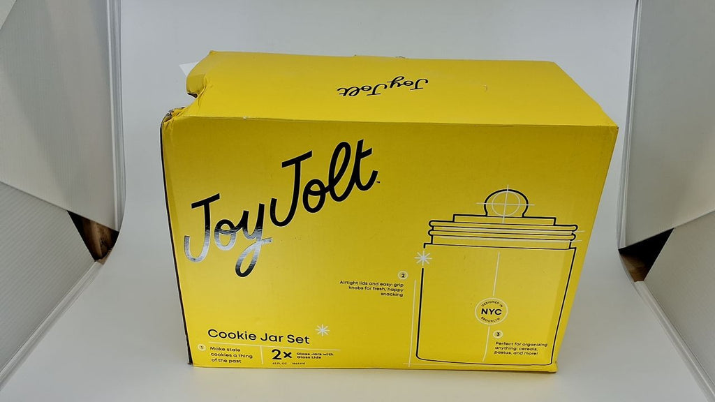 Airtight Glass Cookie Containers, 2 Large Jars, Decorative Canisters