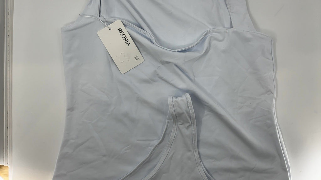 X-Large White Sleeveless Bodysuit w/ Tummy Control for Women