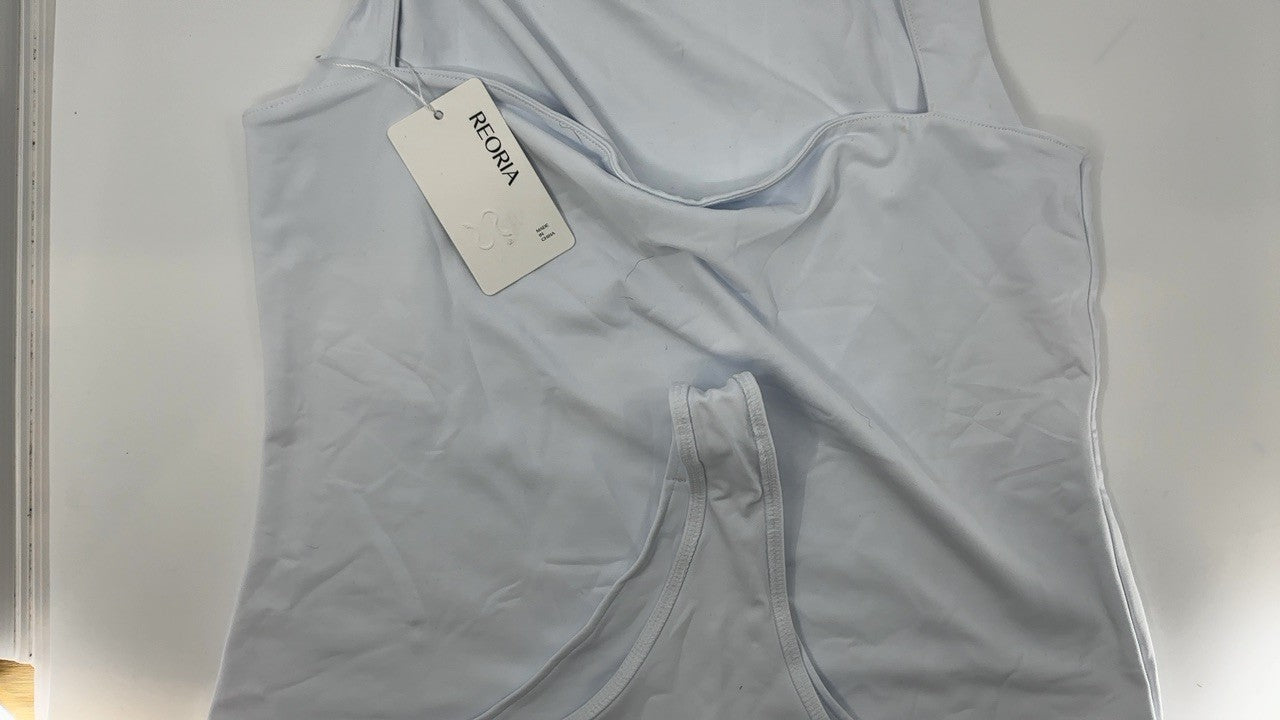 X-Large White Sleeveless Bodysuit w/ Tummy Control for Women