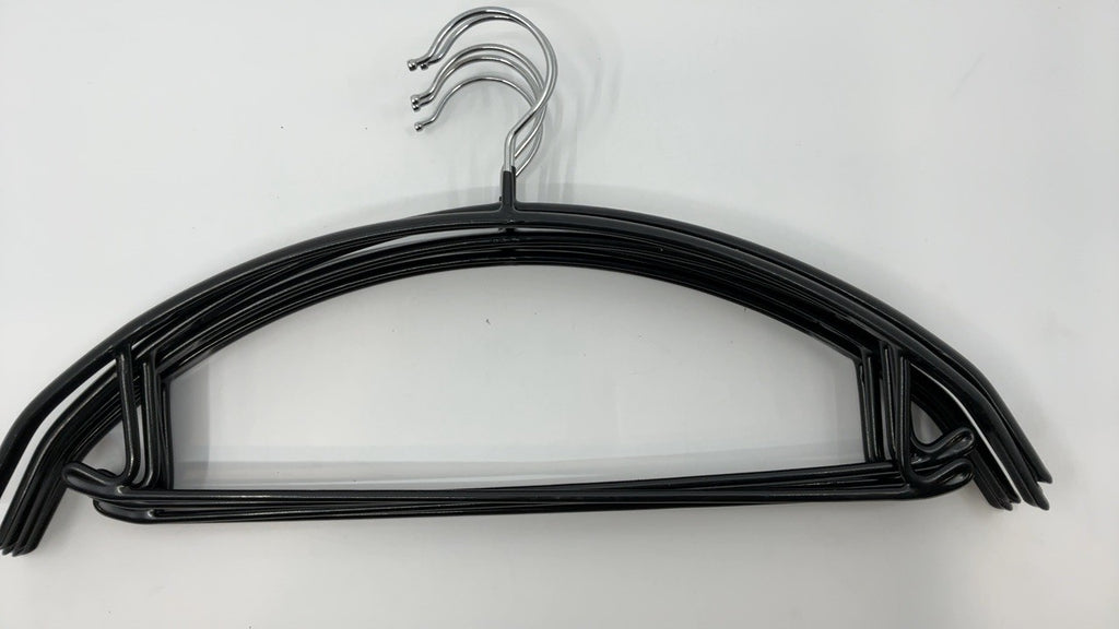 Non-Slip Rubber Coated Hangers, 16.5in Heavy Duty, Black, Set of 5