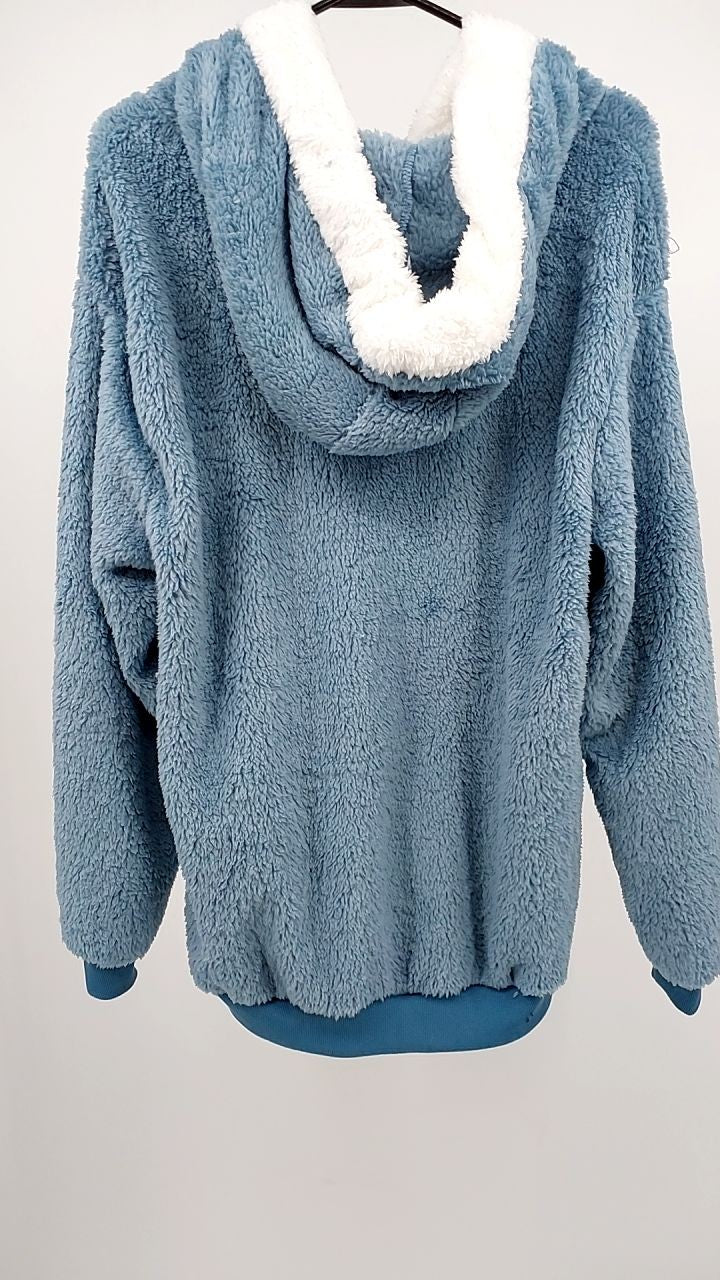 Full Size Cozy Fleece Zip-Up Hooded Jacket Plus Size