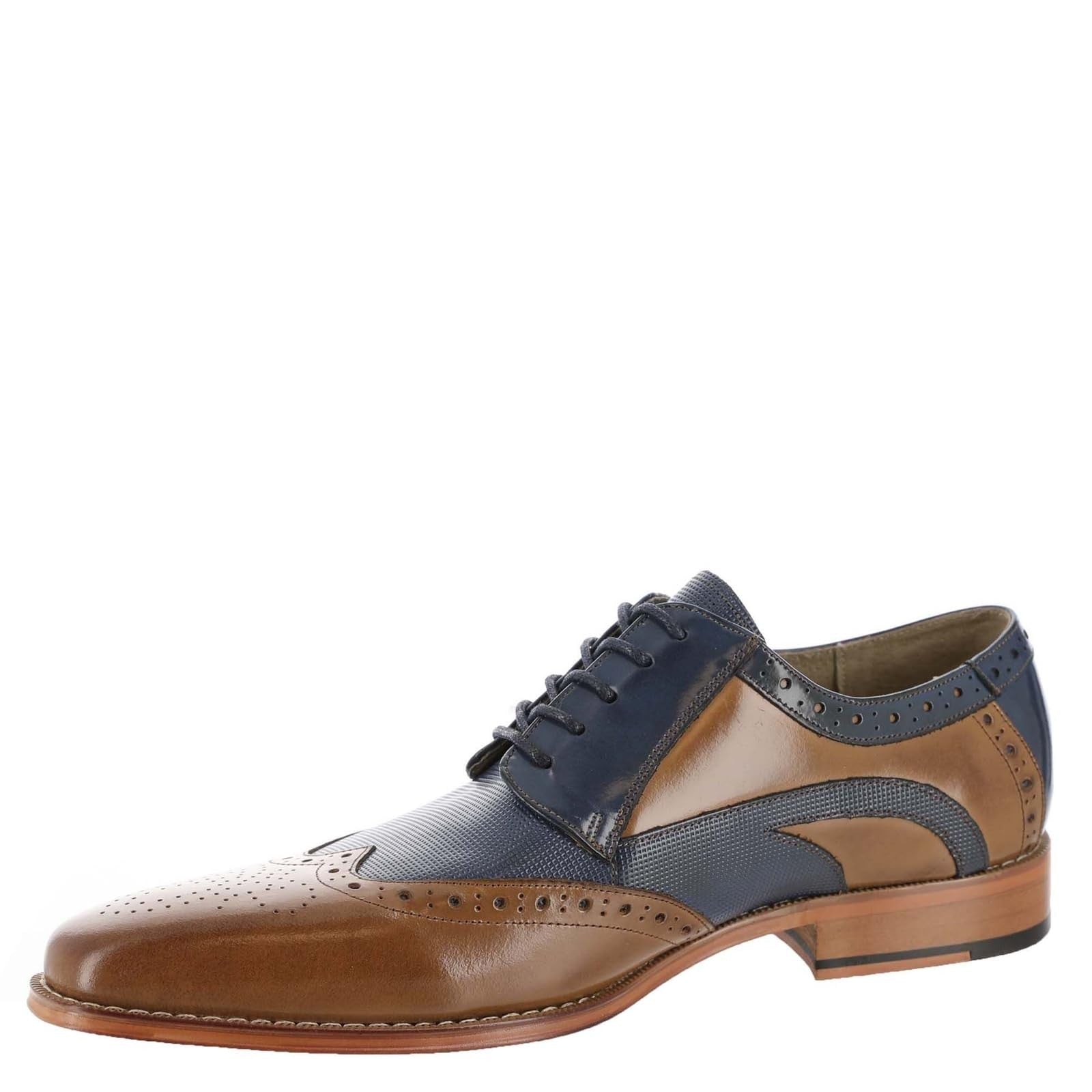 Stacy Adams Men's Ivingale Wingtip Lace Up Oxford, TAN Multi, 10