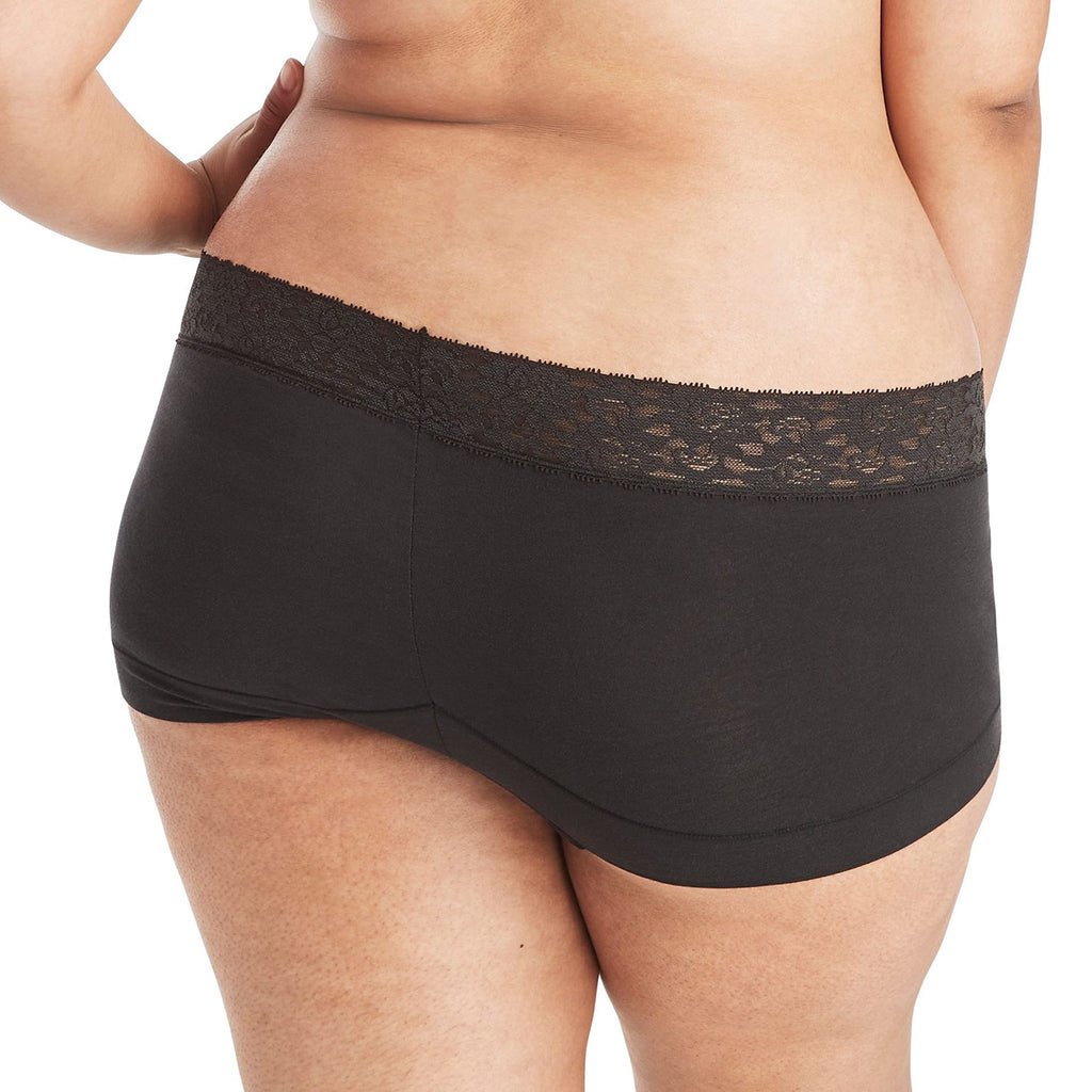 Maidenform Women's Boyshort Panty Pack, Lace Cotton, Navy/Grey/Black, L