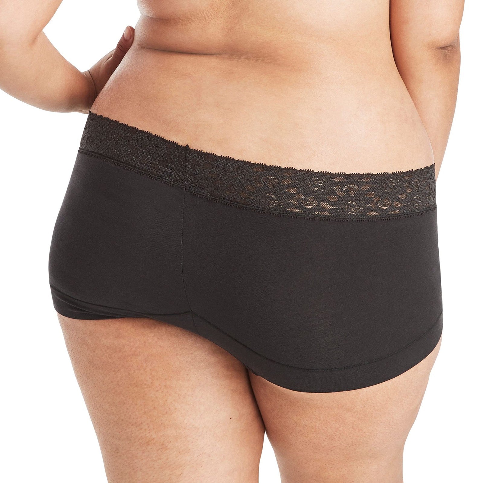 Maidenform Women's Boyshort Panty Pack, Lace Cotton, Navy/Grey/Black, L