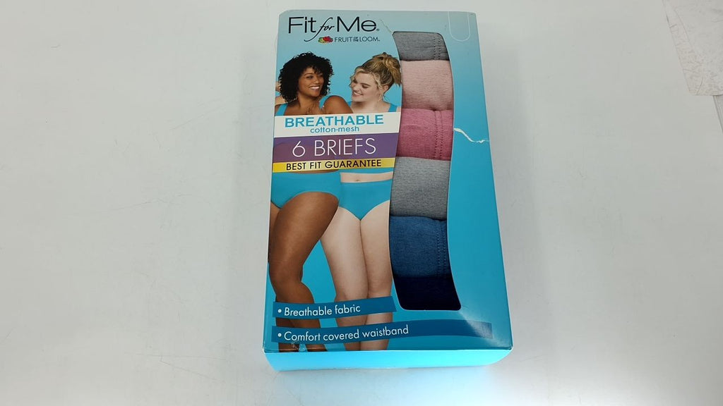 Fruit of the Loom Women's Plus Size Briefs, Cotton Mesh, Size 9 Assorted