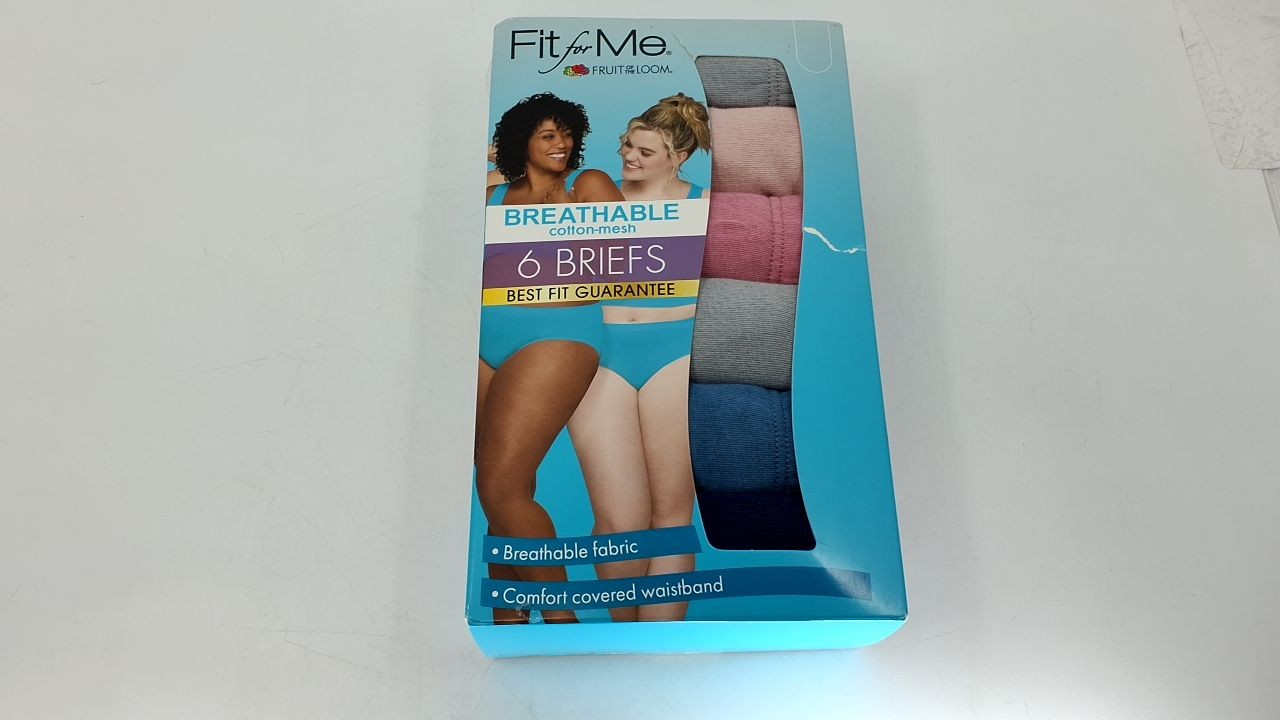 Fruit of the Loom Women's Plus Size Briefs, Cotton Mesh, Size 9 Assorted