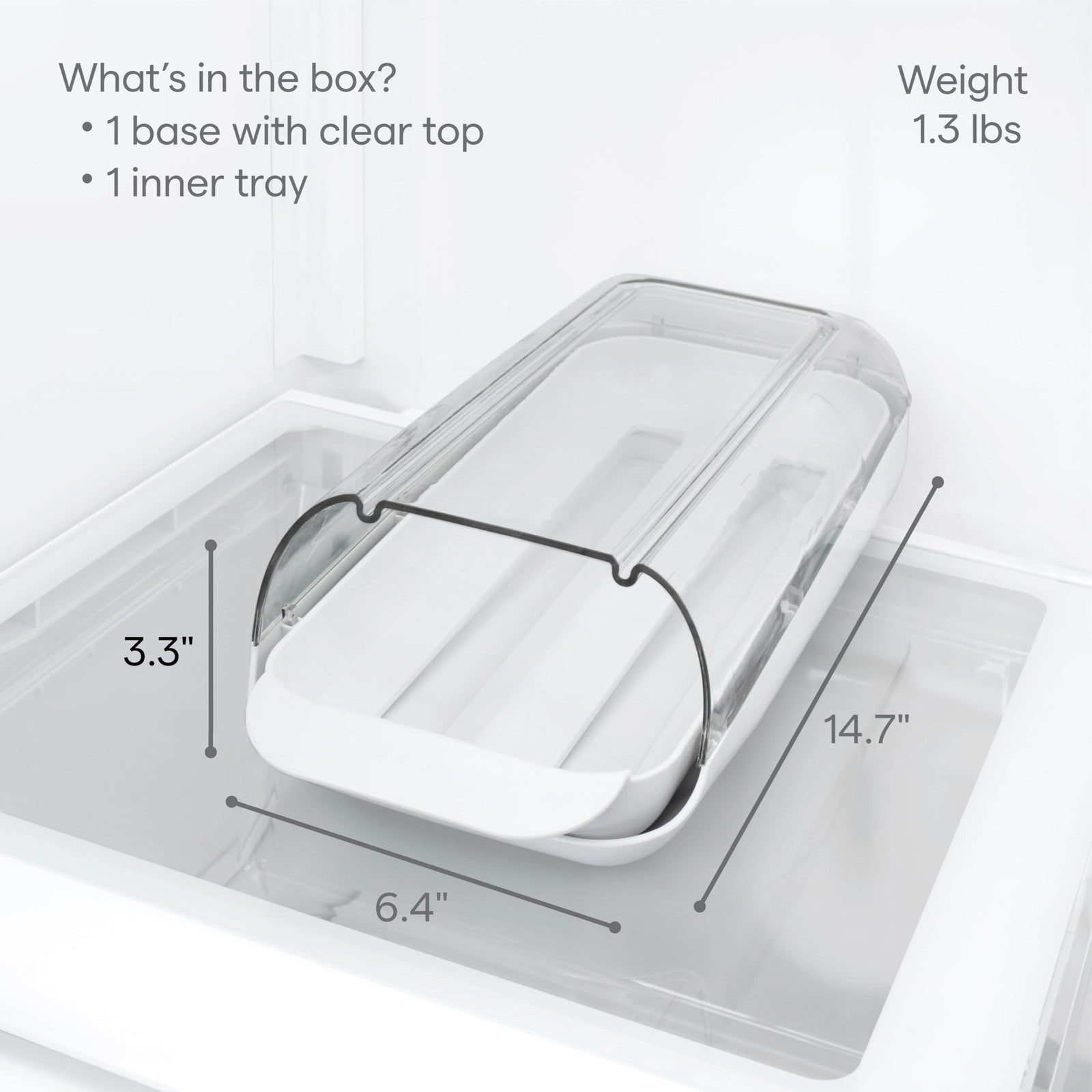 Fridge Egg Holder, Clear View, Stackable, Removable Tray, 12-14 Eggs