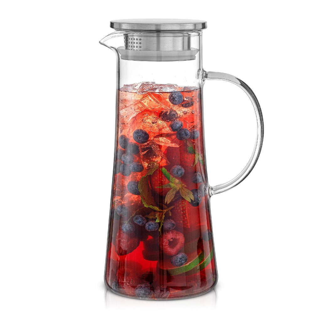 50oz Water Carafe w/ Lid - Borosilicate Glass Jug for Iced Tea & Juice