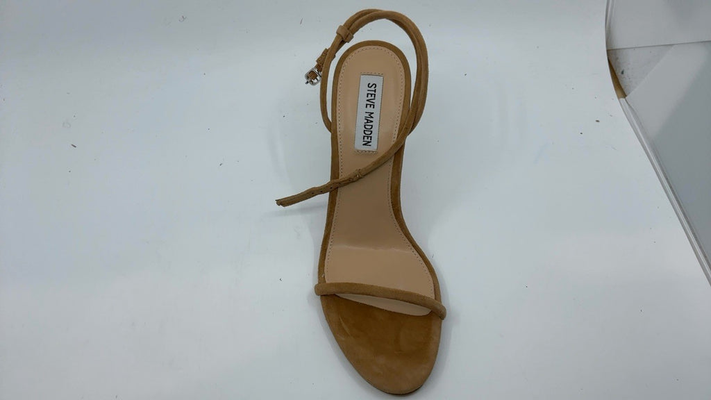 Steve Madden Women's Breslin Heeled Sandal, Tan Suede, 9
