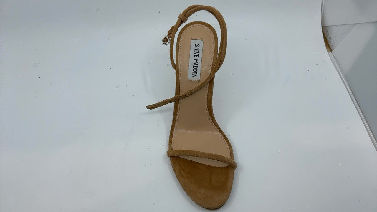 Steve Madden Women's Breslin Heeled Sandal, Tan Suede, 9