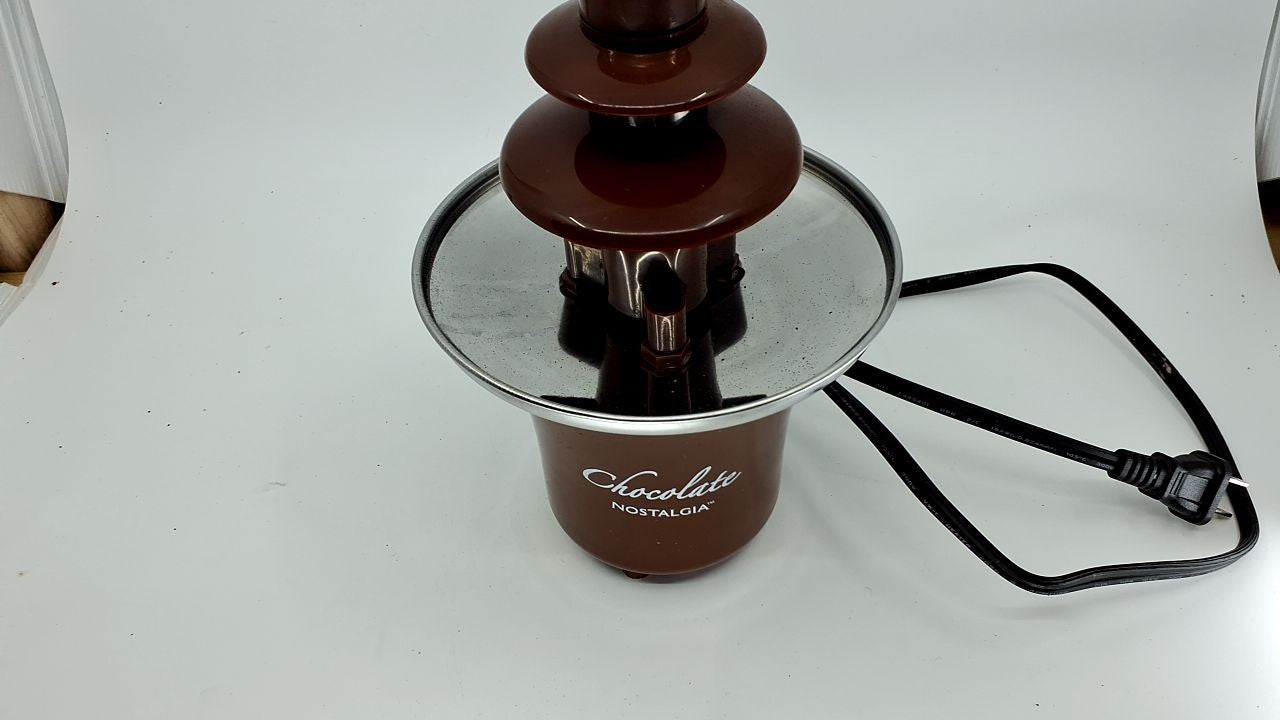 Electric Fondue Fountain - 3 Tier - 8 Oz - Perfect for Parties - Brown