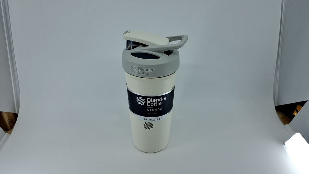 BlenderBottle Strada 24oz Shaker Cup, Insulated Stainless Steel - White