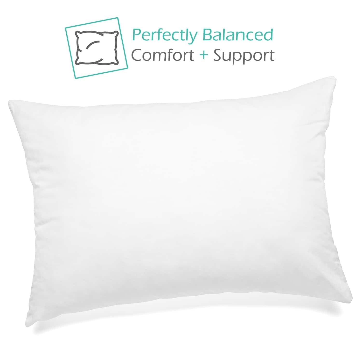Toddler Pillow 13x18, Soft Cotton, White, Ideal for Travel & Naptime