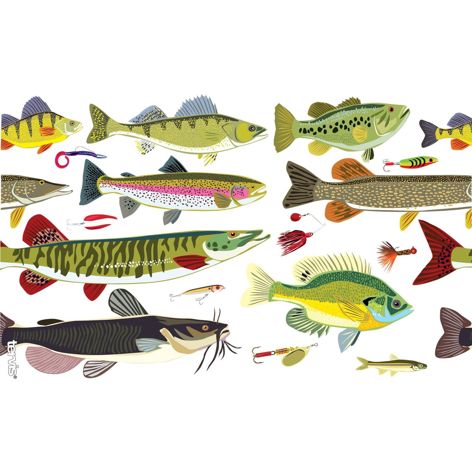 Classic 16oz Tervis Tumbler w/ Fish & Lures, Double-Wall Insulation