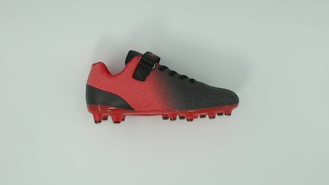 BomKinta Kid's FG Soccer Cleats Athletic Outdoor Black Red Size 3M US Little Kid