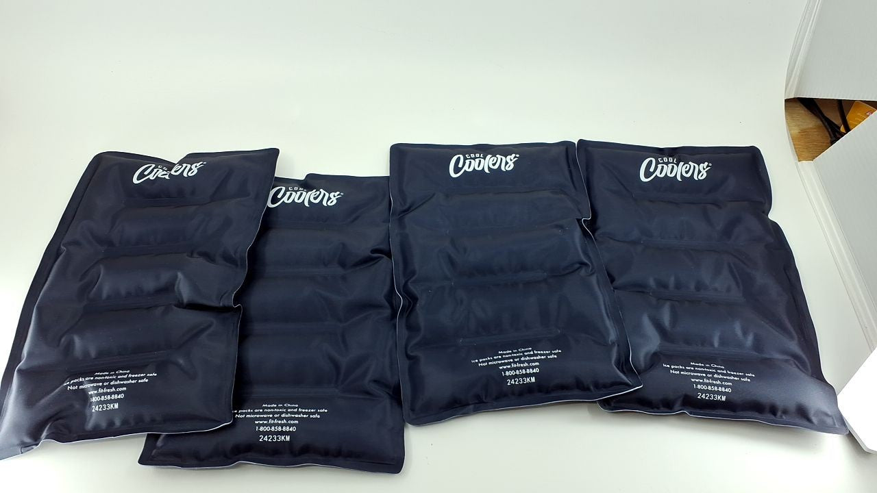 Cool Coolers XL Soft Ice Packs, 2 Pack, Navy Blue, Flexible Nylon