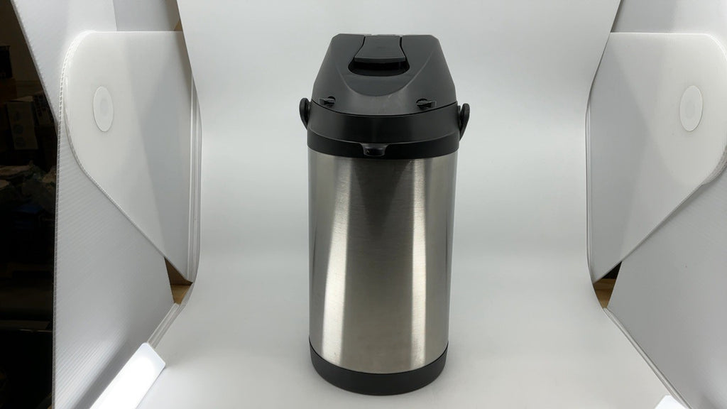 Brentwood 3.5-Liter Airpot Hot & Cold Drink Dispenser, Stainless Steel, Black