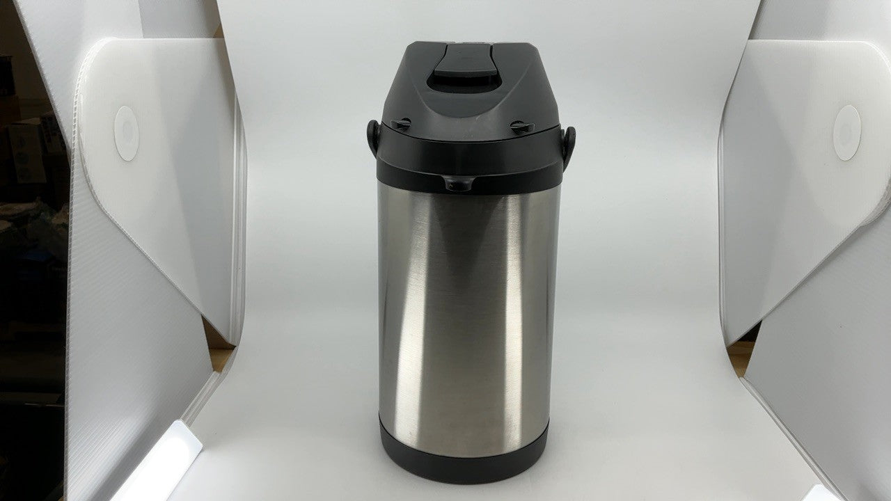 Brentwood 3.5-Liter Airpot Hot & Cold Drink Dispenser, Stainless Steel, Black