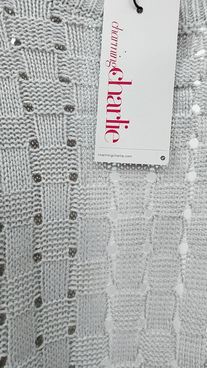 Cutout Back Openwork Round Neck Long Sleeve Sweater