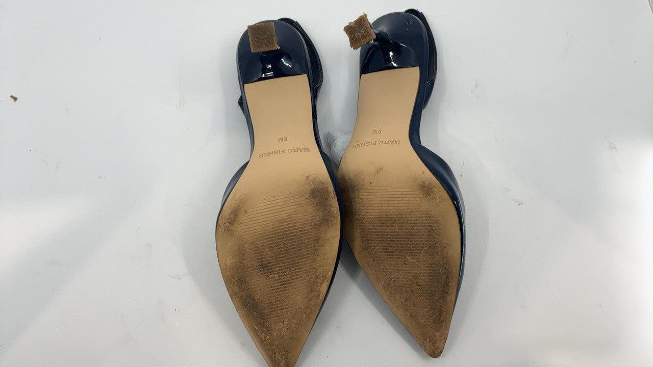 Marc Fisher Women's HADYA Pump, Dark Blue Patent 400, 8