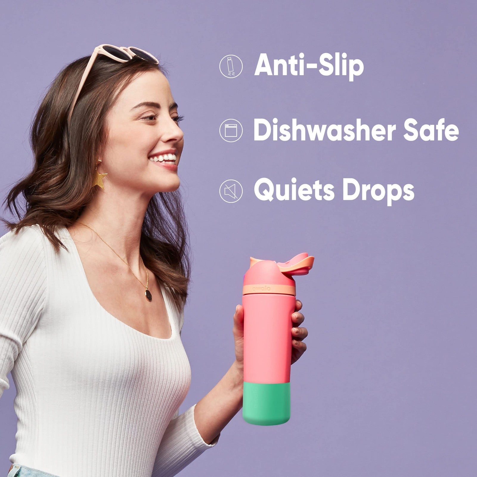 Owala 24oz Silicone Sleeve, Anti-Slip Boot for Water Bottles, Blue
