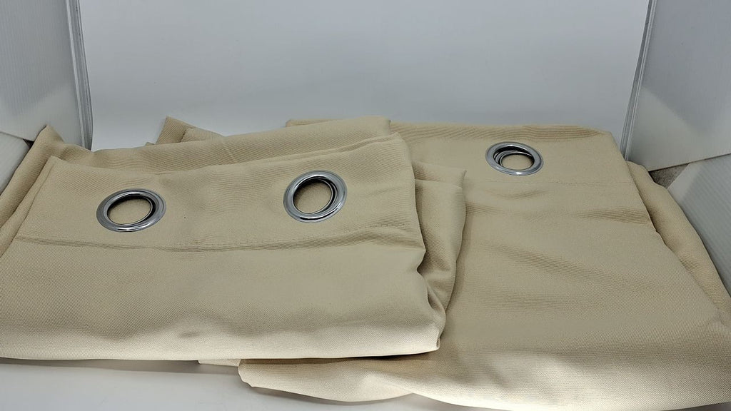 Light Filtering Grommet Top Curtains 54x108 Natural 2-Pack Indoor Outdoor