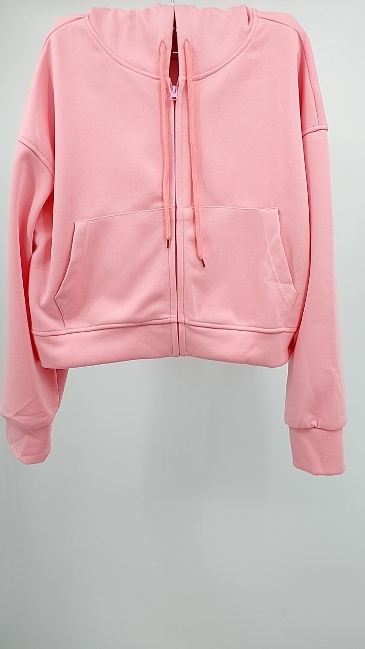 Zip Up Drawstring Hoodie and Pants Set