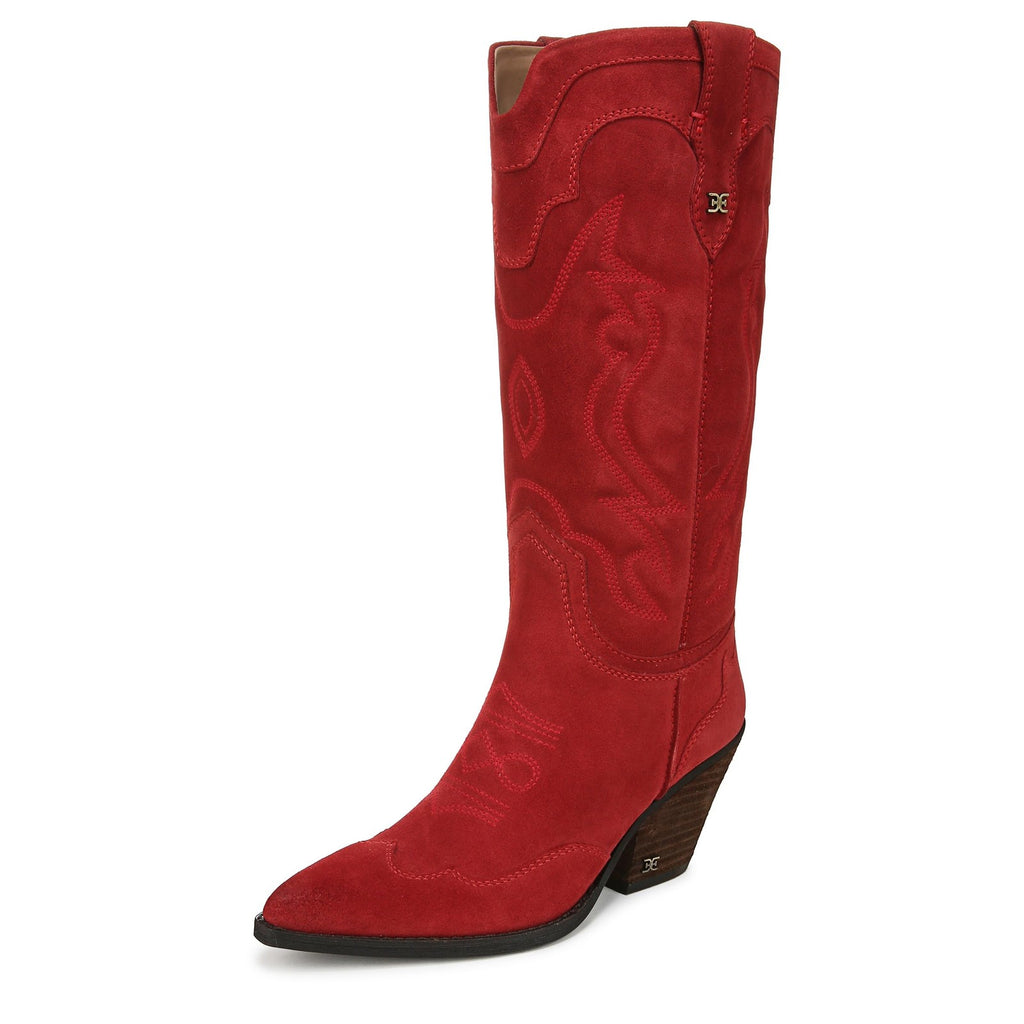 Sam Edelman Women's James Western Boot, Red Scarlet, 11