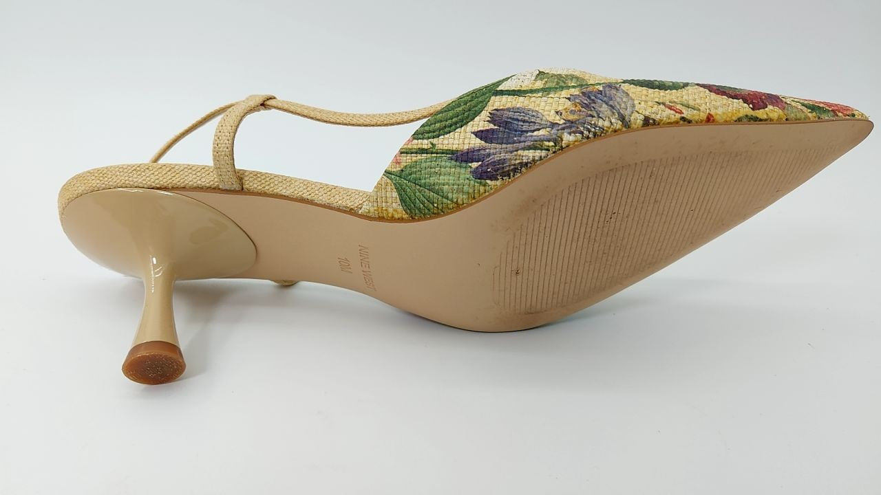Nine West Women's Rhonda Pump, Natural Vintage Floral Multi 140, 10
