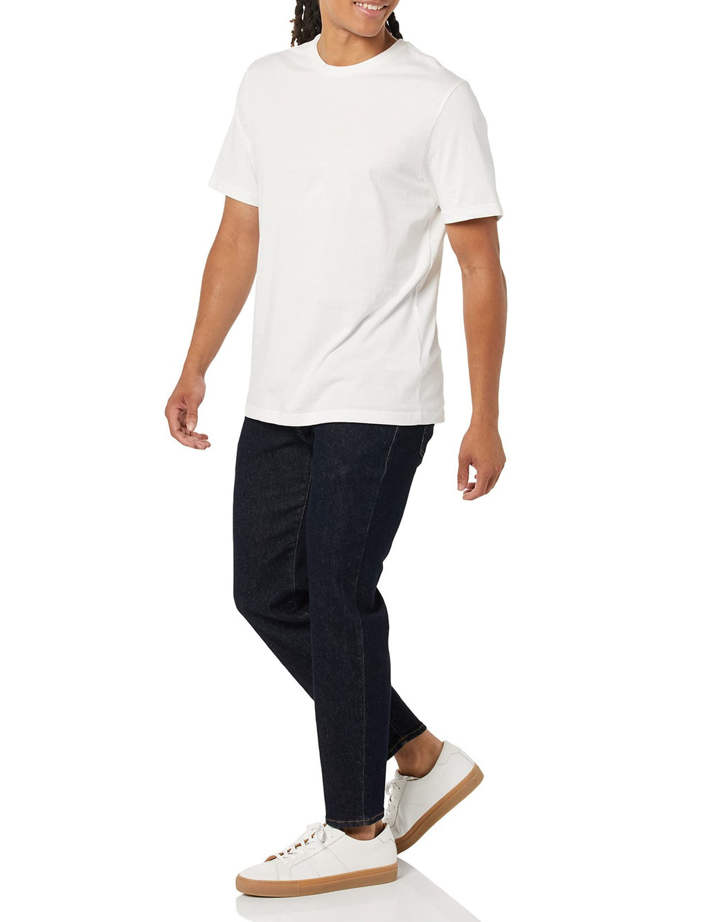 Men's Cotton Regular-Fit Crewneck T-Shirts, Pack of 2, White, Large