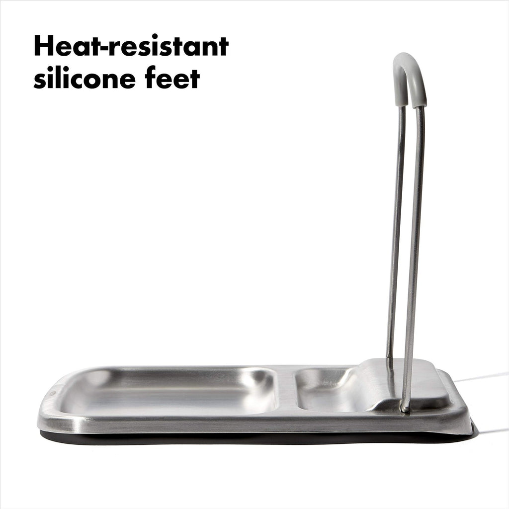 OXO Good Grips Stainless Steel Spoon Rest with Lid Holder